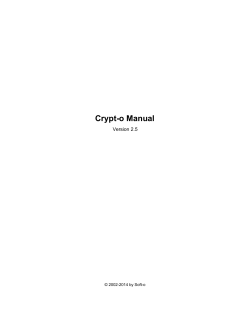 Crypt-o Manual Version 2.5 © 2002-2014 by Soft-o