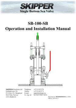 SB-100-SB Operation and Installation Manual Single Bottom Sea Valve