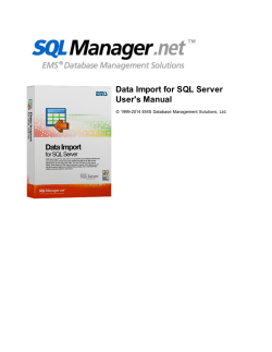 Data Import for SQL Server User's Manual