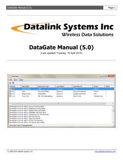 DataGate Manual (5.0)  Page 1 (Last updated: Tuesday, 15 April 2014)