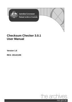 Checksum Checker 3.0.1 User Manual Version 1.6 RKS: 2014/1195