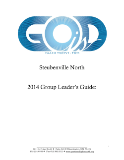 Steubenville North 2014 Group Leader’s Guide:
