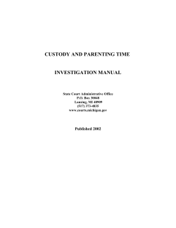 CUSTODY AND PARENTING TIME INVESTIGATION MANUAL
