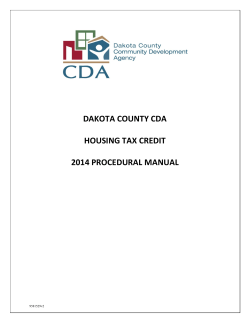 DAKOTA COUNTY CDA  HOUSING TAX CREDIT 2014 PROCEDURAL MANUAL