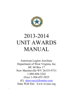 2013-2014 UNIT AWARDS MANUAL