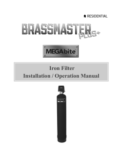 Iron Filter Installation / Operation Manual