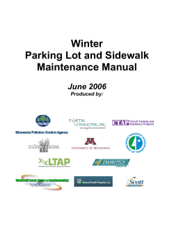 Winter Parking Lot and Sidewalk Maintenance Manual