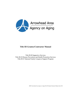 Title III Grantee/Contractor Manual