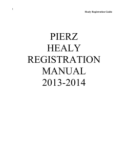 PIERZ HEALY REGISTRATION MANUAL