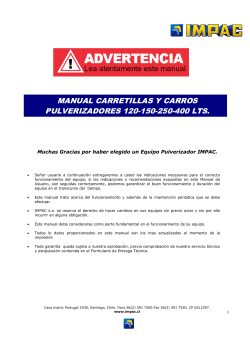 MANUAL CARRETILLAS Y CARROS PULVERIZADORES 120-150-250-400 LTS.