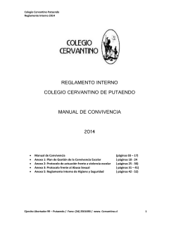REGLAMENTO INTERNO COLEGIO CERVANTINO DE PUTAENDO MANUAL DE CONVIVENCIA