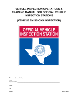 Vehicle inspection operations &amp; training Manual for official Vehicle inspection stations