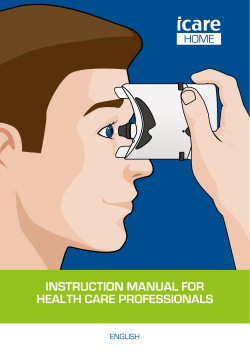 INSTRUCTION MANUAL FOR HEALTH CARE PROFESSIONALS HOME ENGLISH