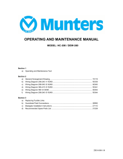 OPERATING AND MAINTENANCE MANUAL MODEL: HC-300 / DEW-300