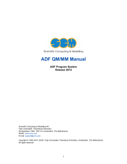 ADF QM/MM Manual ADF Program System Release 2014