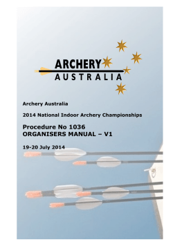 Procedure No 1036 ORGANISERS MANUAL – V1  Archery Australia