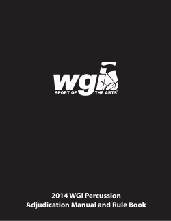 2014 WGI Percussion Adjudication Manual and Rule Book