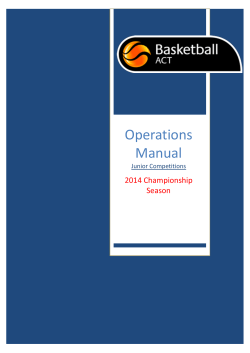 Operations Manual 2014 Championship Season