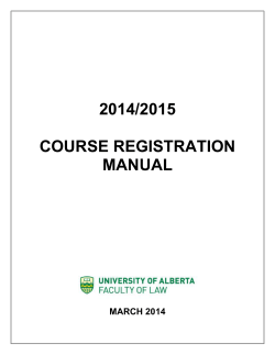 2014/2015 COURSE REGISTRATION MANUAL