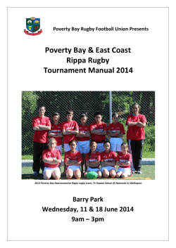Poverty Bay &amp; East Coast Rippa Rugby Tournament Manual 2014
