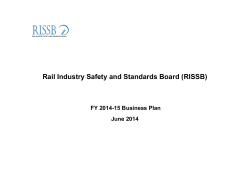 Rail Industry Safety and Standards Board (RISSB)  FY 2014-15 Business Plan
