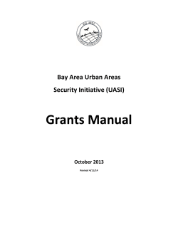 Grants Manual  Bay Area Urban Areas Security Initiative (UASI)