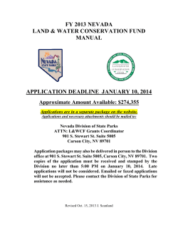 FY 2013 NEVADA LAND &amp; WATER CONSERVATION FUND MANUAL