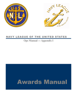 Awards Manual Ops Manual --- Appendix I