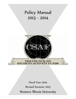 Policy Manual 2013 - 2014 Western Illinois University Fiscal Year 2014