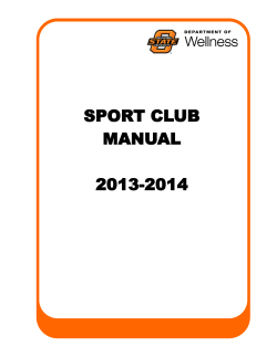 SPORT CLUB MANUAL 2013-2014