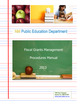 Fiscal Grants Management Procedures Manual 2013