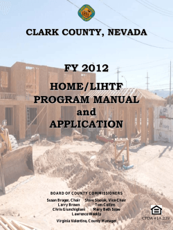 FY 2012 HOME/LIHTF PROGRAM MANUAL and