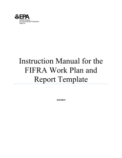Instruction Manual for the FIFRA Work Plan and  Report Template