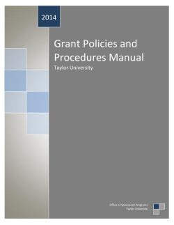 Grant Policies and Procedures Manual 2014