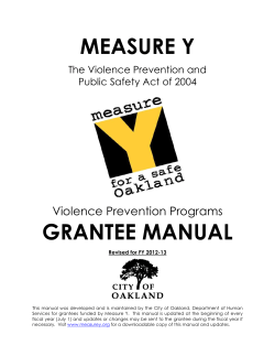 MEASURE Y GRANTEE MANUAL Violence Prevention Programs The Violence Prevention and