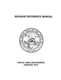 REVENUE REFERENCE MANUAL FISCAL ANALYSIS DIVISION JANUARY 2013