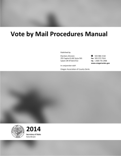 Vote by Mail Procedures Manual