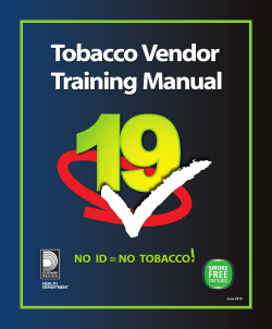 19 Tobacco Vendor Training Manual NO  ID = NO  TOBACCO