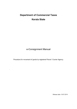 Department of Commercial Taxes Kerala State e-Consignment Manual