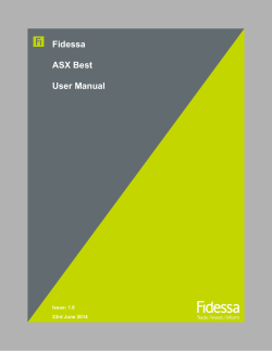 Fidessa ASX Best User Manual