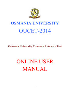 OUCET-2014  ONLINE USER MANUAL