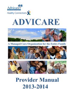 ADVICARE  Provider Manual 2013-2014