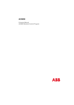 ACS850 Firmware Manual ACS850 Standard Control Program