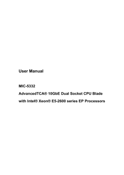 User Manual MIC-5332 AdvancedTCA® 10GbE Dual Socket CPU Blade