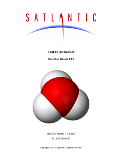 SeaFET pH Sensor Operation Manual 1.1.3 SAT-DN-00590-1.1.3-262 2014-02-28 01:23