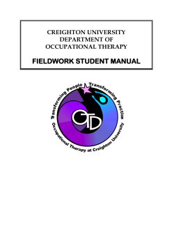 FIELDWORK STUDENT MANUAL  CREIGHTON UNIVERSITY DEPARTMENT OF
