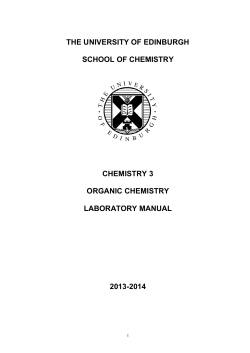 THE UNIVERSITY OF EDINBURGH SCHOOL OF CHEMISTRY CHEMISTRY 3