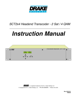 Instruction Manual SCT2x4 Headend Transcoder - 2 Sat / 4 QAM
