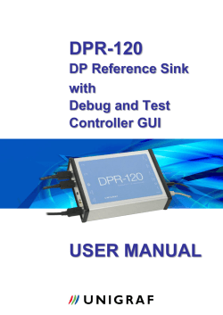 DPR-120  USER MANUAL DP Reference Sink