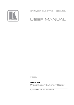 USER MANUAL  VP-770